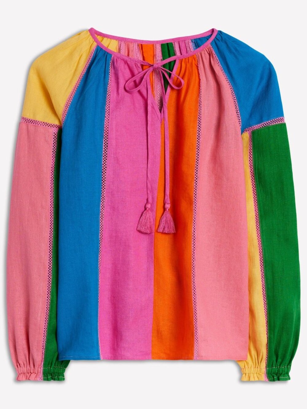 Boden Linen Colorblock Top NWT
